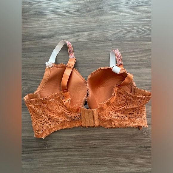 Black Fuchsia Terracotta Lace Full-Coverage Bra with Adjustable Straps size L - Picture 3 of 5